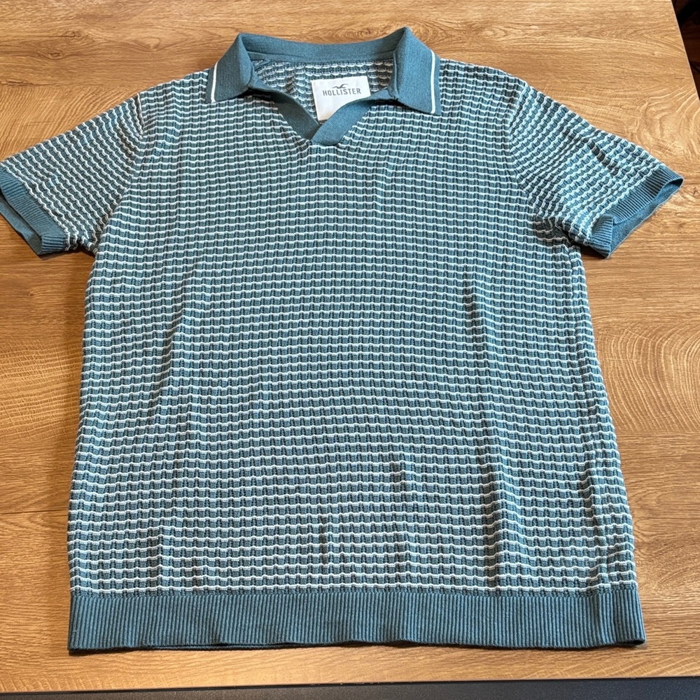 Hollister Teal Short-Sleeve Knit Polo Men’s Size medium